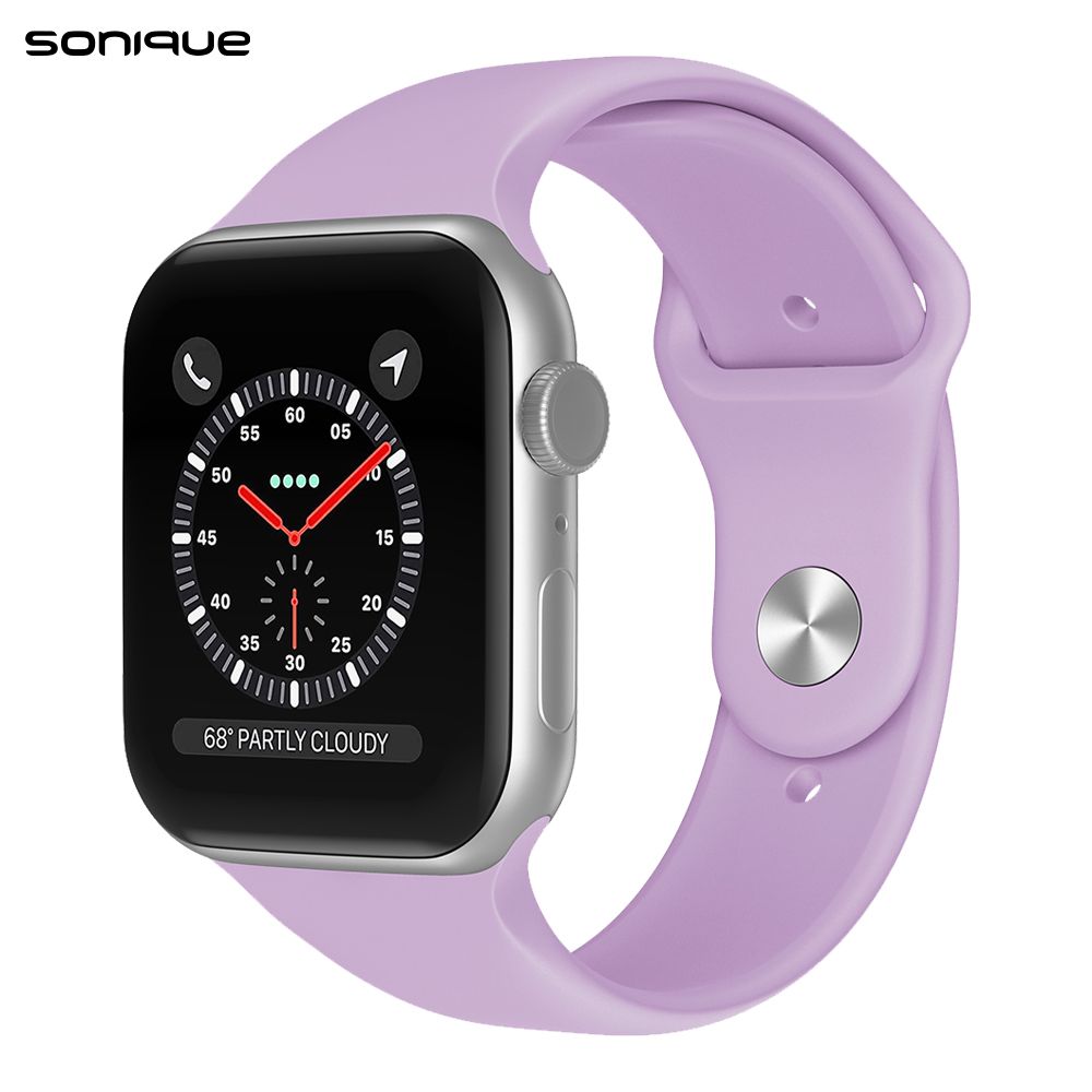 Λουράκι Σιλικόνης Soft Band Sonique για Apple Watch (42/44/45/49MM) Βιολετί