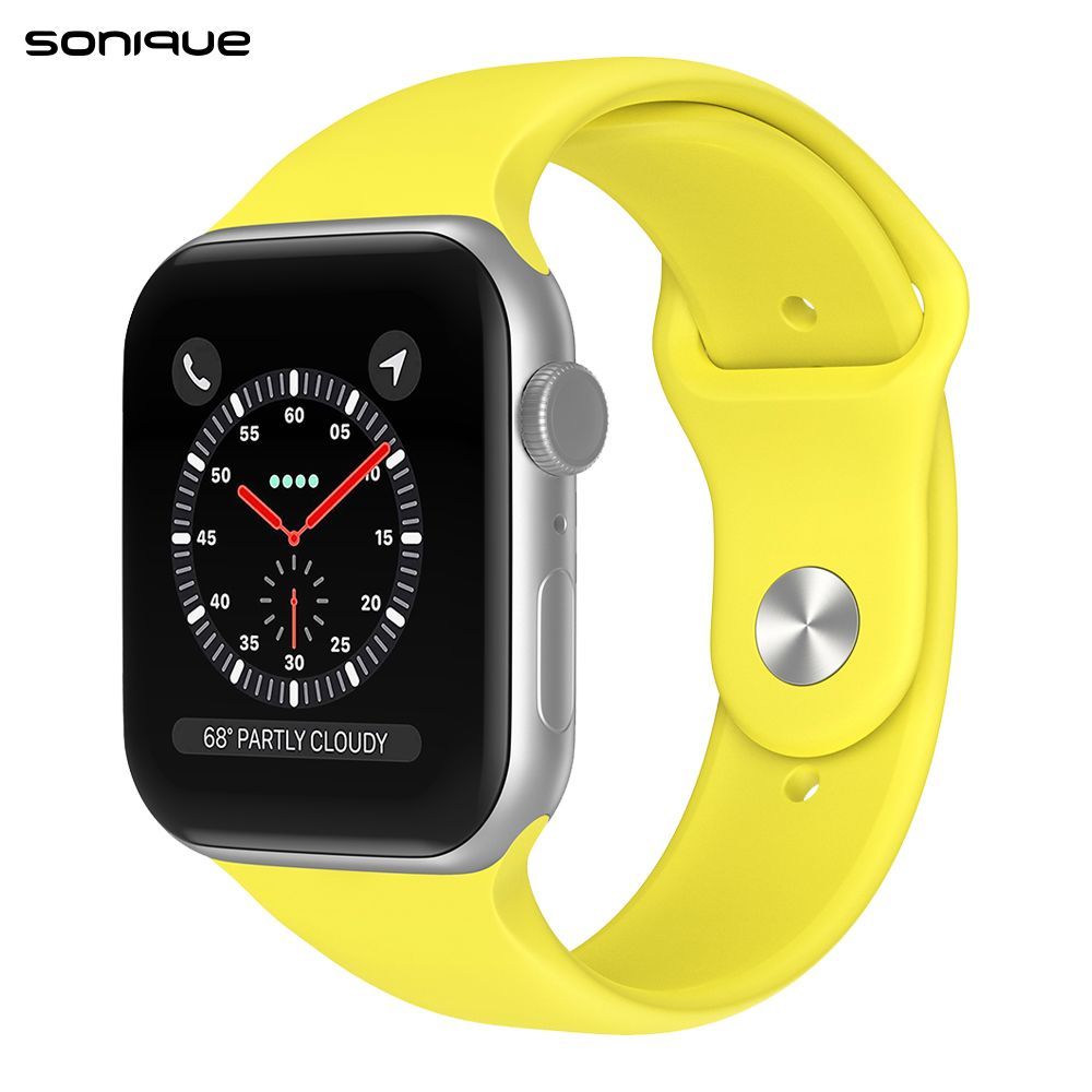 Λουράκι Σιλικόνης Soft Band Sonique για Apple Watch (42/44/45/49MM) Κίτρινο