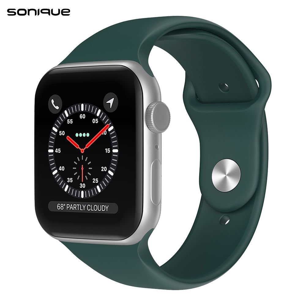 Λουράκι Σιλικόνης Soft Band Sonique για Apple Watch (42/44/45/49MM) Πράσινο Σκούρο