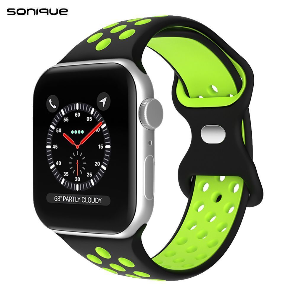 Λουράκι Σιλικόνης Sonique Sport για Apple Watch (42/44/45/49MM) Μαύρο / Πράσινο