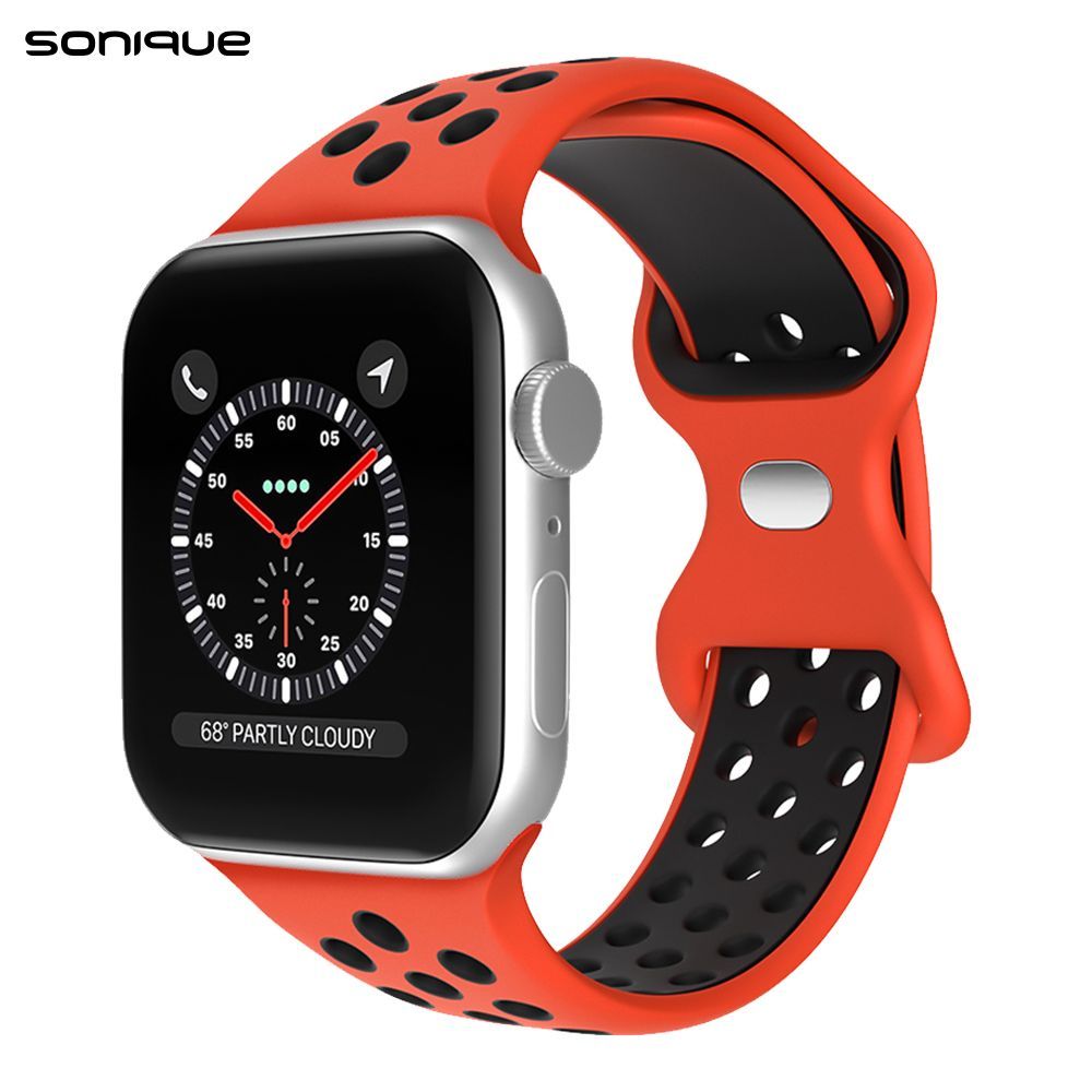 Λουράκι Σιλικόνης Sonique Sport για Apple Watch (38/40/41MM) Κόκκινο/Μαύρο