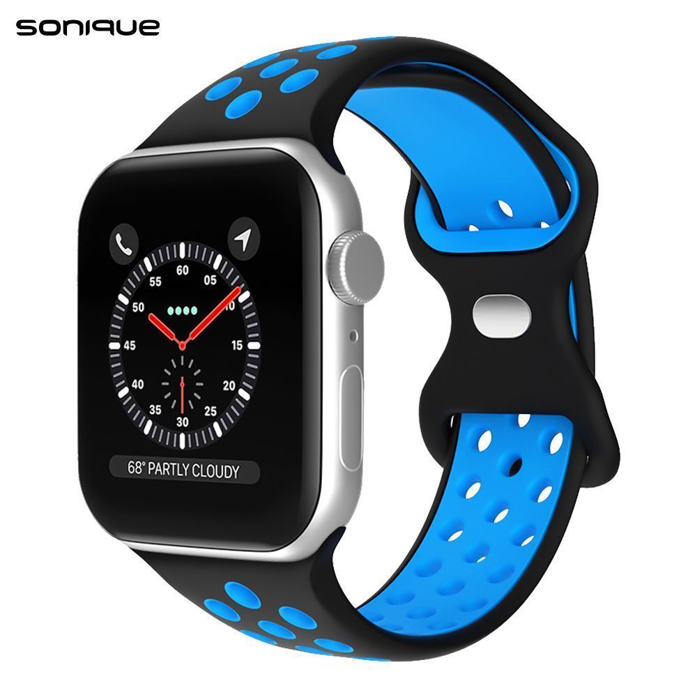 Λουράκι Σιλικόνης Sonique Sport για Apple Watch (38/40/41MM) Μαύρο/Μπλε