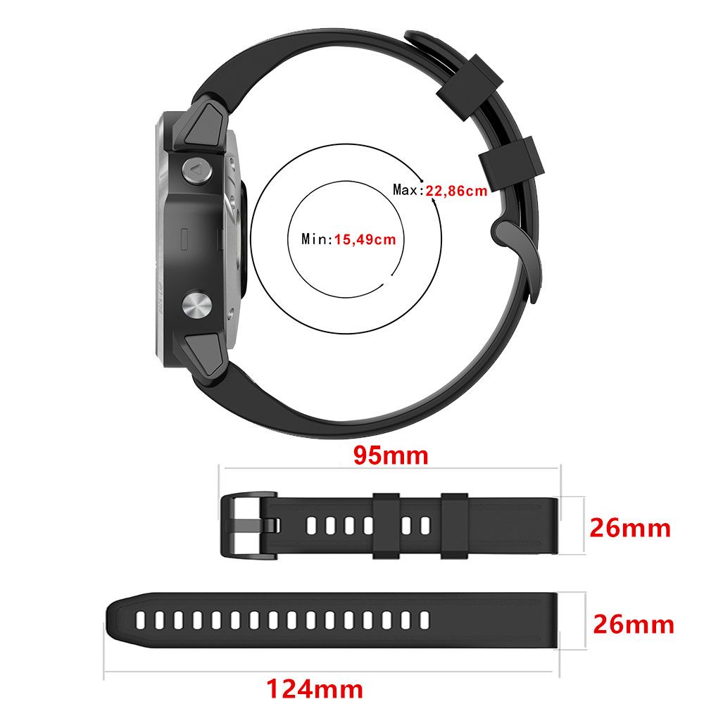 Λουράκι Σιλικόνης Stripe Band Sonique 26mm για Garmin Fenix 3/3HR/5X/5X PLUS/6X/6X PRO/7X/Tactix 7/Tactix Delta/Enduro Μαύρο
