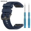 Λουράκι Σιλικόνης Stripe Band Sonique 26mm για Garmin Fenix 3/3HR/5X/5X PLUS/6X/6X PRO/7X/Tactix 7/Tactix Delta/Enduro Μπλε Σκούρο