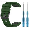 Λουράκι Σιλικόνης Stripe Band Sonique 26mm για Garmin Fenix 3/3HR/5X/5X PLUS/6X/6X PRO/7X/Tactix 7/Tactix Delta/Enduro Χακί