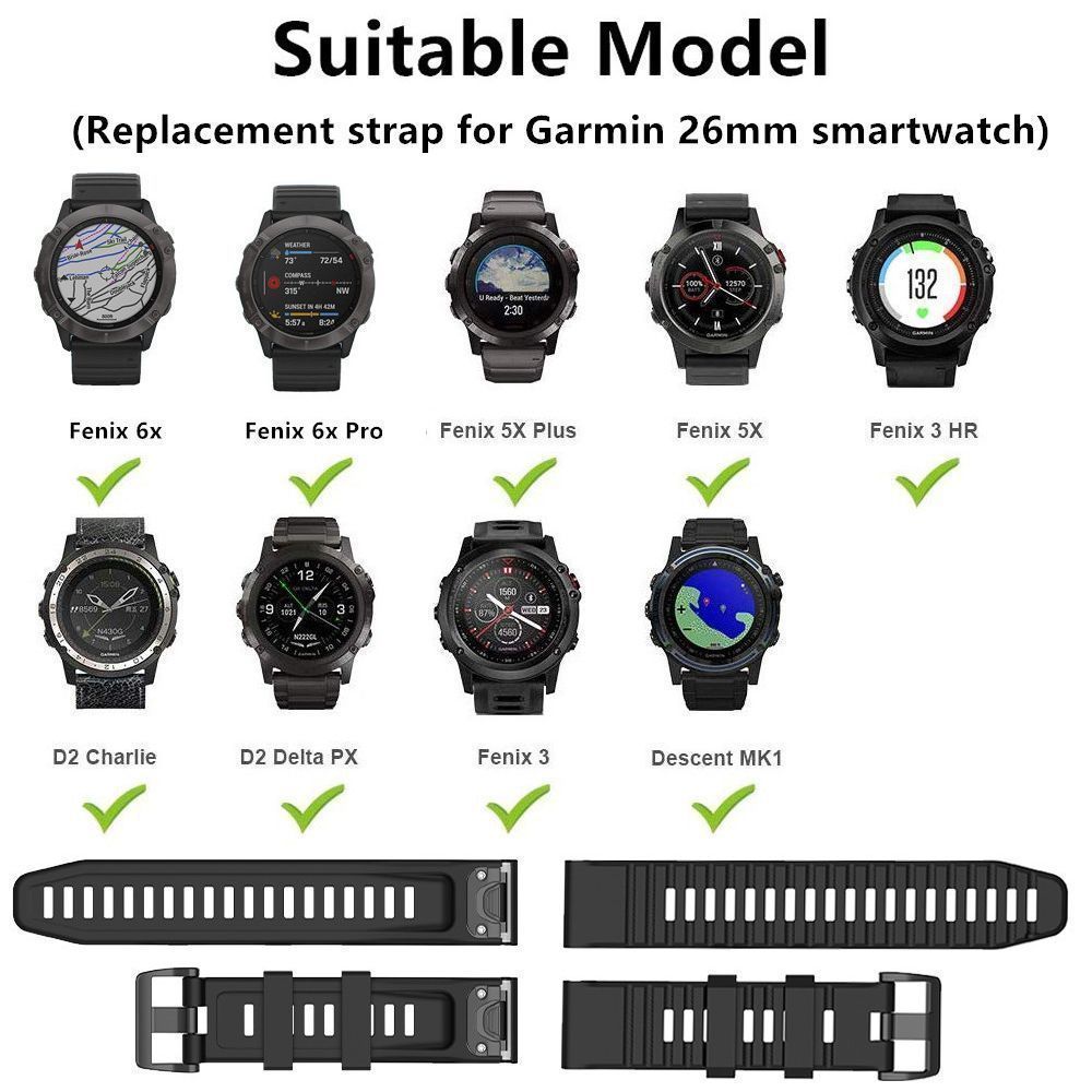 Λουράκι Σιλικόνης Stripe Band Sonique 26mm για Garmin Fenix 3/3HR/5X/5X PLUS/6X/6X PRO/7X/Tactix 7/Tactix Delta/Enduro Χακί