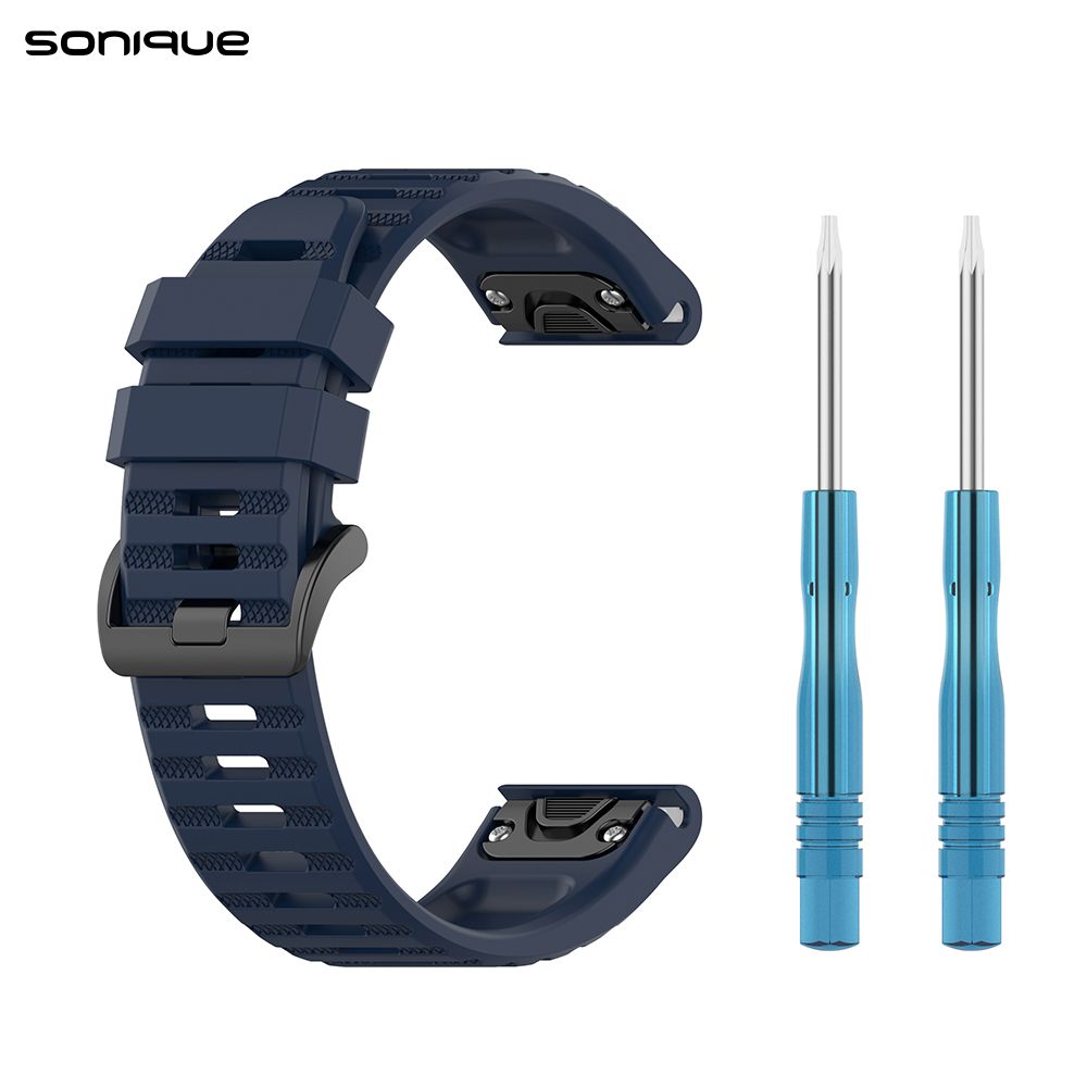 Λουράκι Σιλικόνης Stripe Band Sonique για Garmin Fenix 5/5 Plus/6/6 Pro/7/Sapphire/EPIX gen2/Descent G1/forerunner 935/945/955 Μπλε Σκούρο
