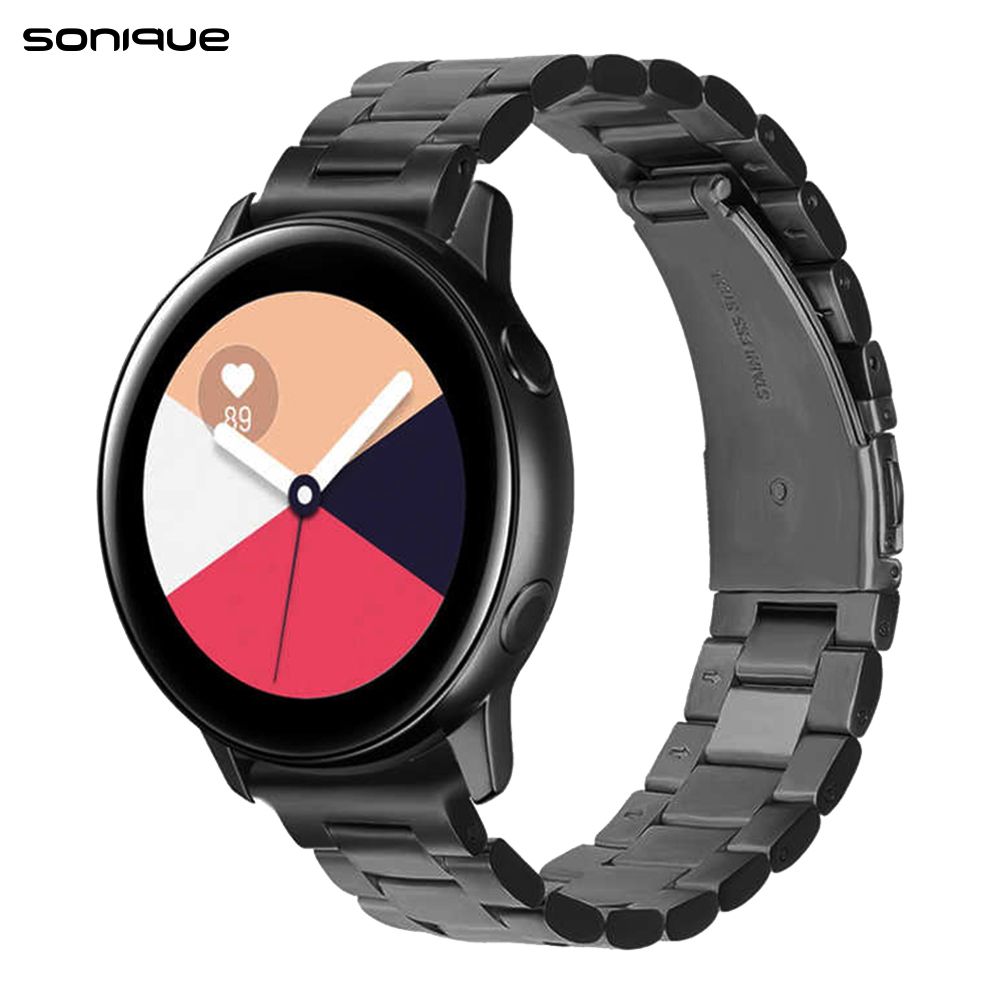 Λουράκι Stainless Steel Bracelet Sonique Classic 20mm για Samsung, Huawei, Amazfit, Xiaomi, Honor Μαύρο
