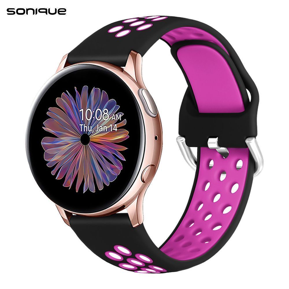 Λουράκι Σιλικόνης Universal Sport Band Sonique 22mm για Samsung, Huawei, Amazfit, Xiaomi, Honor Μαύρο / Μωβ