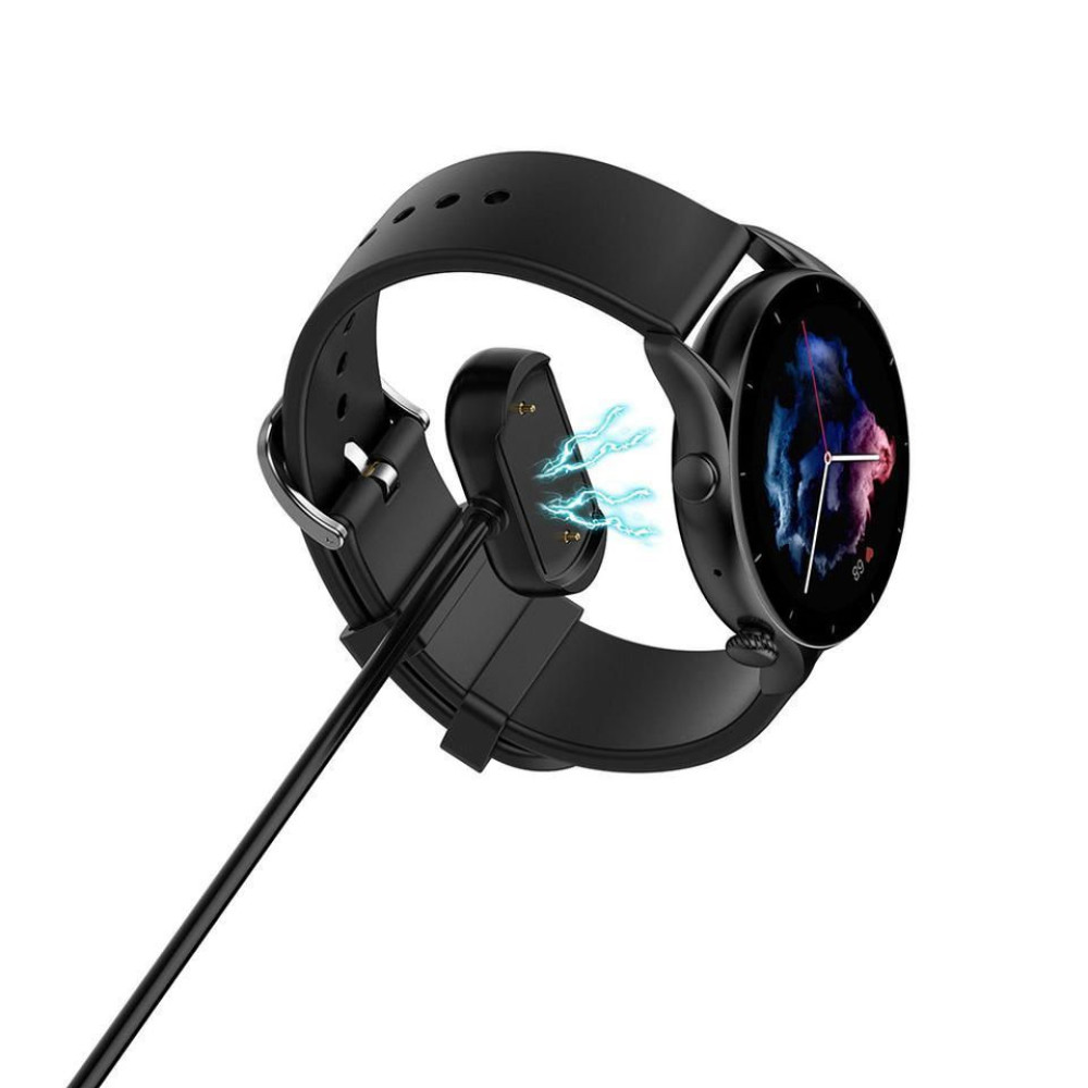 Καλώδιο Φόρτισης Dock USB-A για Amazfit GTR 4 / GTS 4 / GTR 3/3 Pro / GTS 3 / T-Rex 2  1 μέτρο Μαύρο