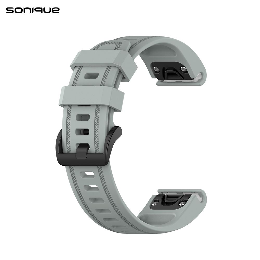 Λουράκι Σιλικόνης Stripe Dot Band Sonique 20mm για Garmin Fenix 7S/5S/5S Plus/6S/6S Pro/instinct 2S Γκρι