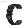 Λουράκι Σιλικόνης Stripe Dot Band Sonique 20mm για Garmin Fenix 7S/5S/5S Plus/6S/6S Pro/instinct 2S Μαύρο