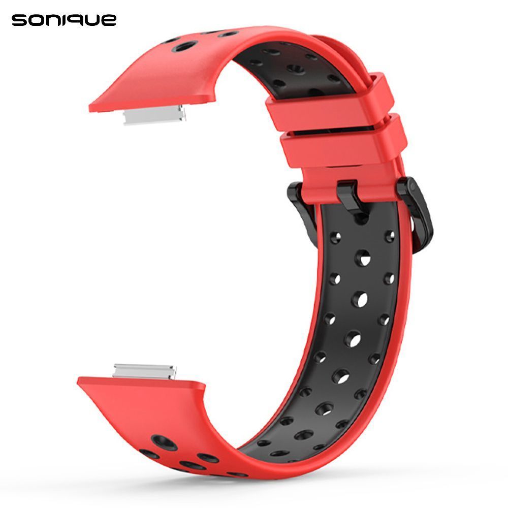 Λουράκι Σιλικόνης Sport Band Sonique για Huawei Fit 2 Active Κόκκινο/Μαύρο