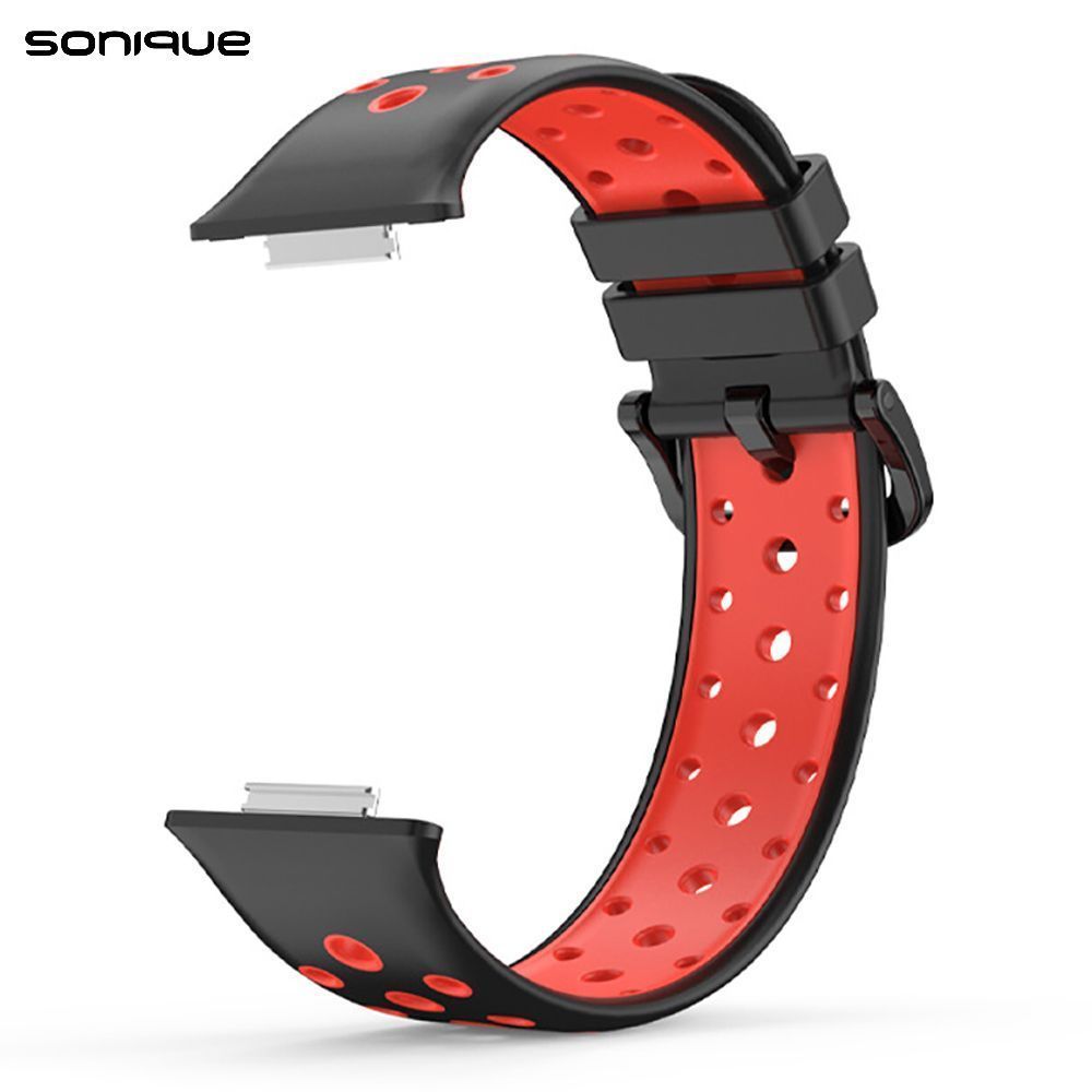 Λουράκι Σιλικόνης Sport Band Sonique για Huawei Fit 2 Active Μαύρο / Κόκκινο