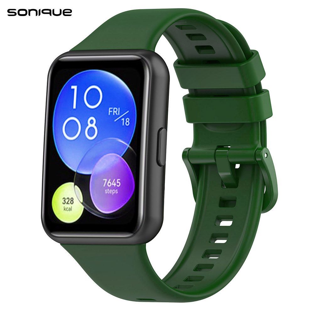 Λουράκι Σιλικόνης Soft Band Sonique για Huawei Fit 2 Active Πράσινο Σκούρο