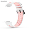 Λουράκι Σιλικόνης Sport Band Sonique για Huawei Fit 2 Active Λευκό / Ροζ
