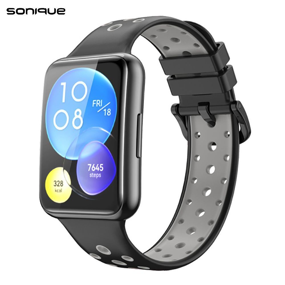 Λουράκι Σιλικόνης Sport Band Sonique για Huawei Fit 2 Active Μαύρο / Γκρι