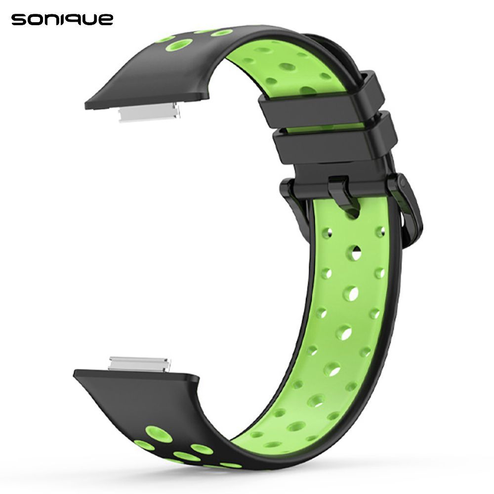 Λουράκι Σιλικόνης Sport Band Sonique για Huawei Fit 2 Active Μαύρο / Λαχανί