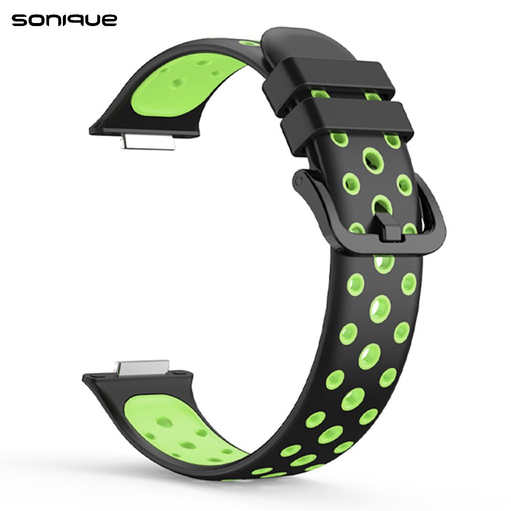 Λουράκι Σιλικόνης Sport Band Sonique για Huawei Fit 2 Active Μαύρο / Λαχανί
