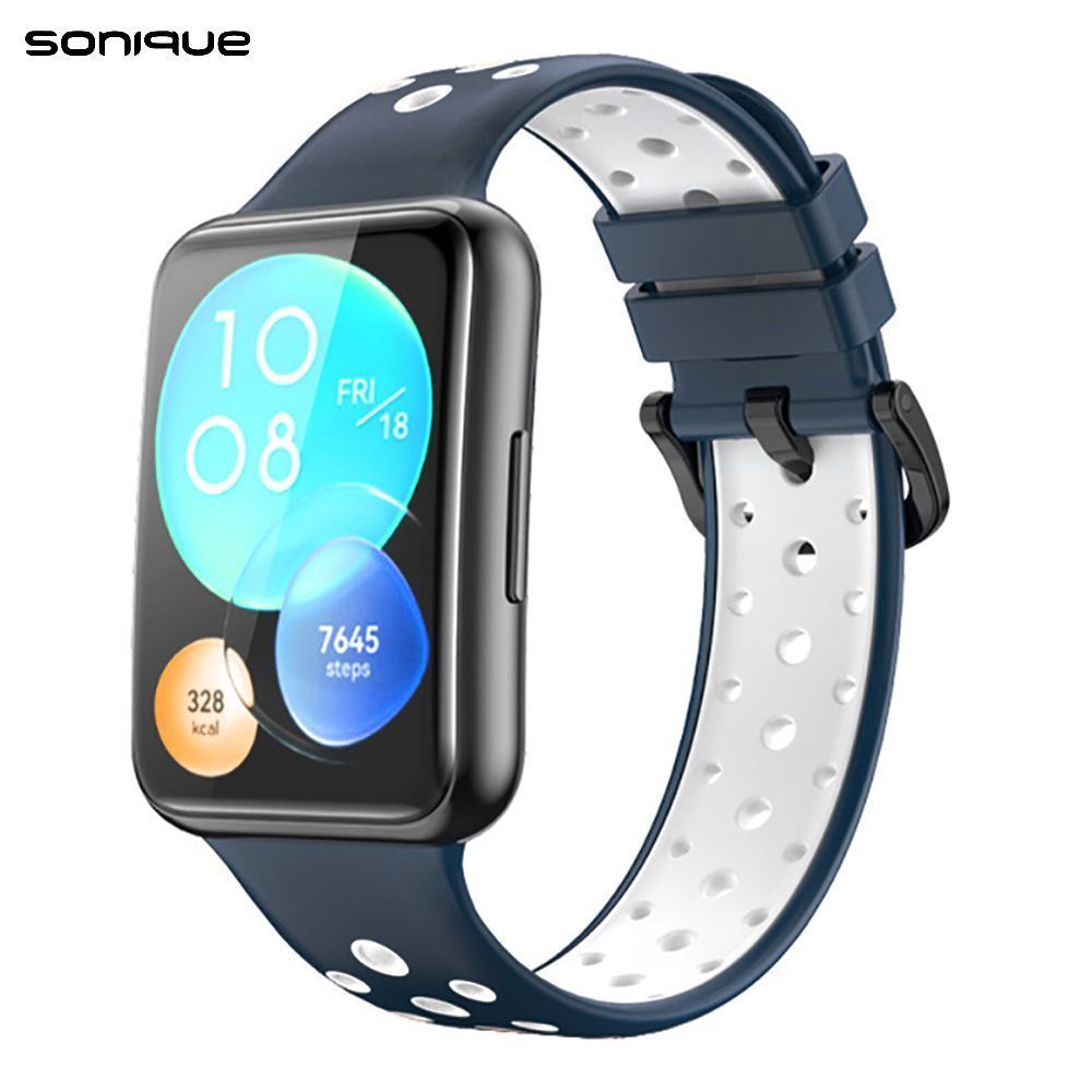 Λουράκι Σιλικόνης Sport Band Sonique για Huawei Fit 2 Active Μπλε Σκούρο/Λευκό