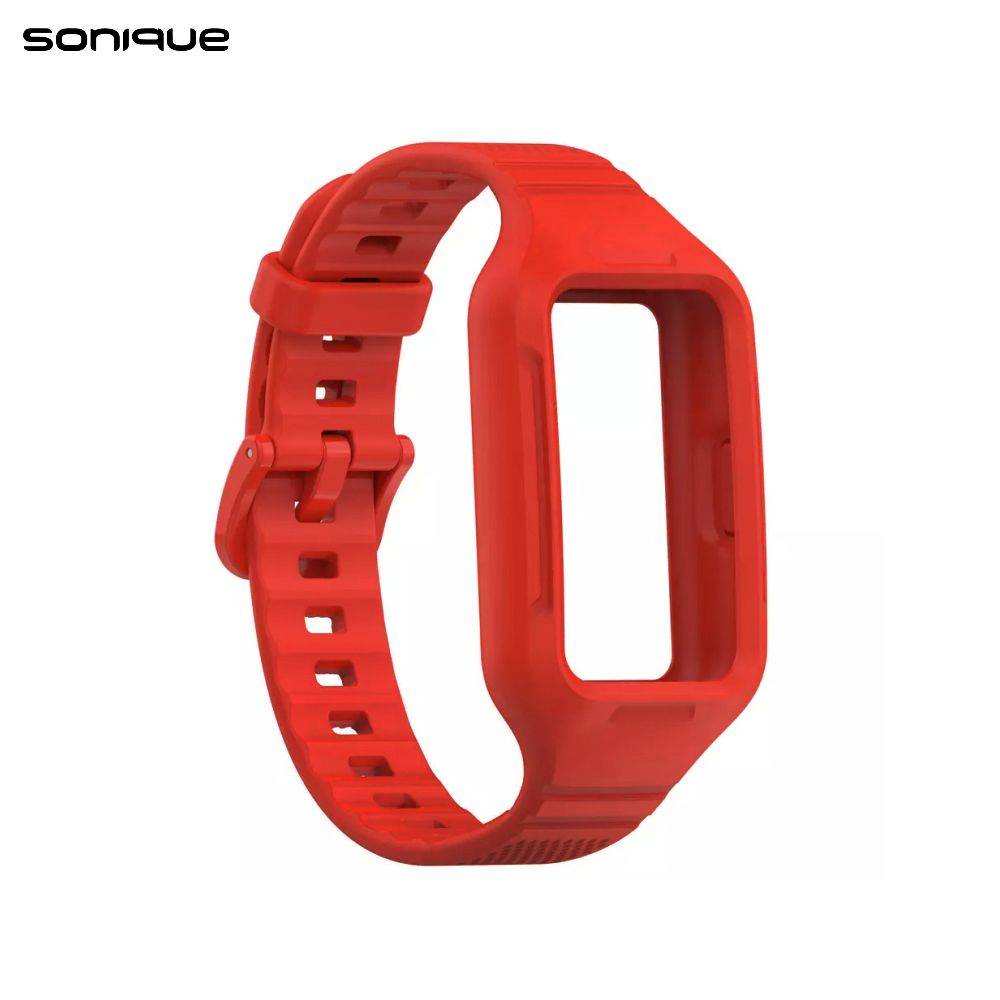 Λουράκι Σιλικόνης Dot Band Sonique για Huawei Band 6 / Huawei Band 7 Κόκκινο