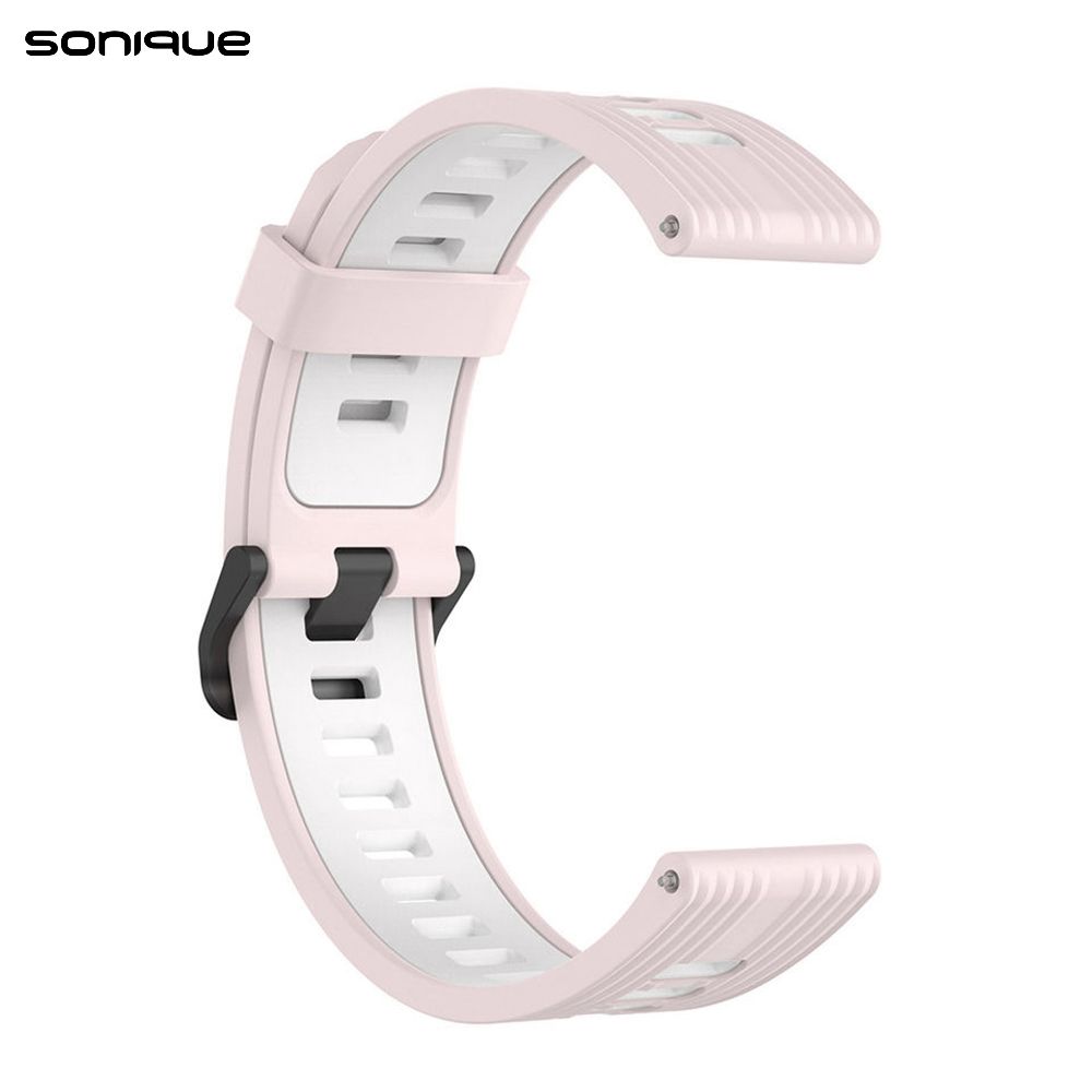 Λουράκι Σιλικόνης Sport Band Sonique 20mm για Amazfit GTS/GTS 2/3/4/GTS 2e/GTS 2mini/GTR 42MM/BIP U/BIP/BIP lite/ZEPP E Ροζ / Λευκό