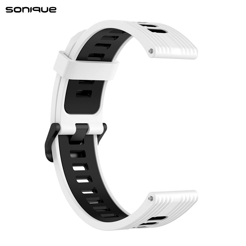 Λουράκι Σιλικόνης Sport Band Sonique 22mm για Amazfit GTR 3/ GTR 4/ GTR 47mm/GTR 3 pro/GTR 2e/GTR 2/3 Stratos/2 Stratos Λευκό / Μαύρο