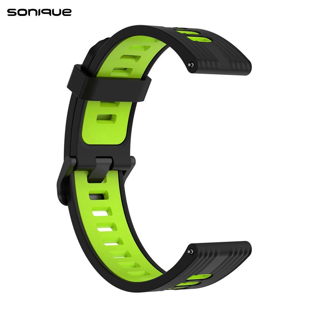 Λουράκι Σιλικόνης Sport Band Sonique 22mm για Amazfit GTR 3/ GTR 4/ GTR 47mm/GTR 3 pro/GTR 2e/GTR 2/3 Stratos/2 Stratos Μαύρο / Λαχανί