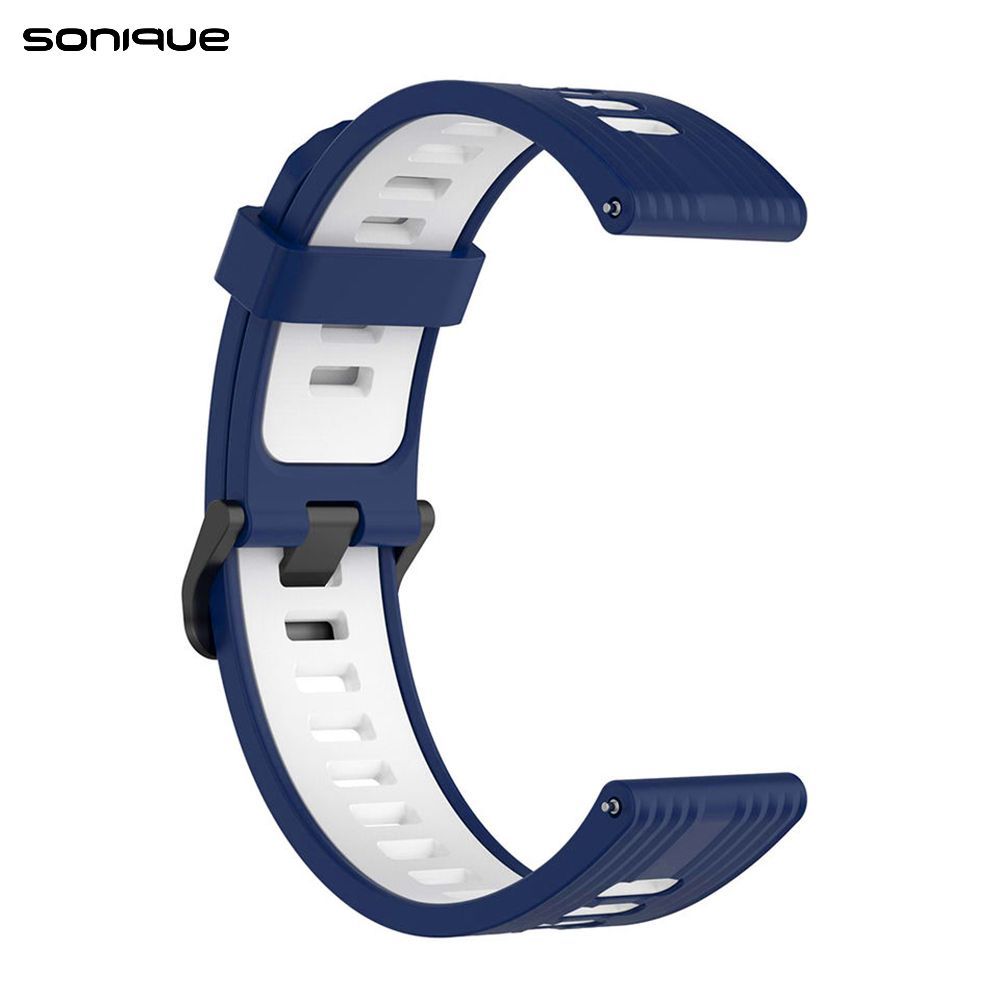 Λουράκι Σιλικόνης Sport Band Sonique 22mm για Amazfit GTR 3/ GTR 4/ GTR 47mm/GTR 3 pro/GTR 2e/GTR 2/3 Stratos/2 Stratos Μπλε Σκούρο/Λευκό