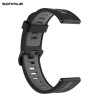 Λουράκι Σιλικόνης Sport Band Sonique 22mm για Amazfit GTR 3/ GTR 4/ GTR 47mm/GTR 3 pro/GTR 2e/GTR 2/3 Stratos/2 Stratos Μαύρο / Γκρι Σκούρο