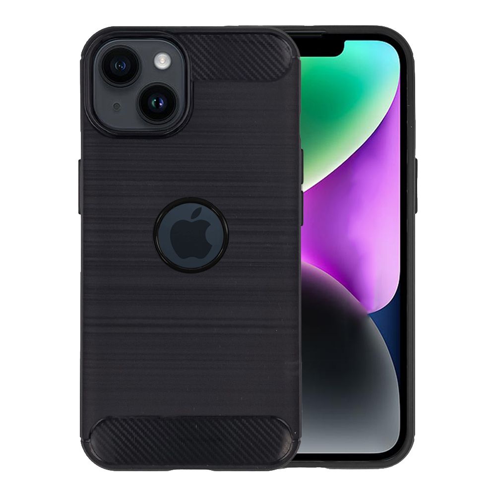 Θήκη Σιλικόνης Carbon TPU Fiber Brushed Apple iPhone 14 Plus Μαύρο