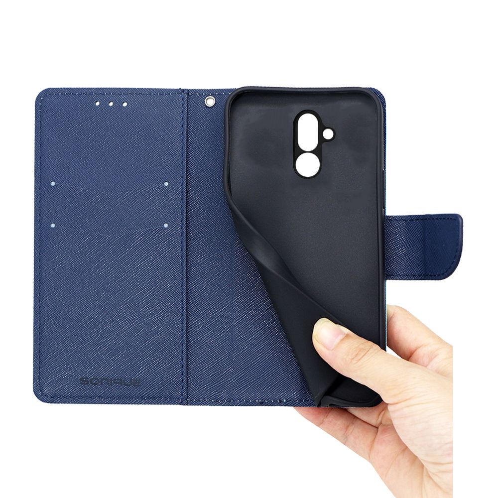 Θήκη Πορτοφόλι Sonique Trend Wallet Huawei Mate 20 Lite Σιέλ / Σκούρο Μπλε