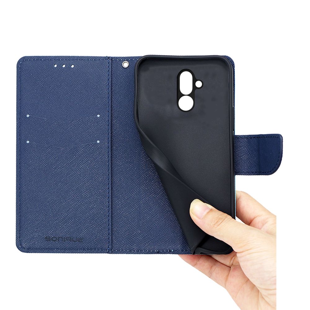 Θήκη Πορτοφόλι Sonique Trend Wallet Huawei Mate 20 Lite Κόκκινο / Σκούρο Μπλε