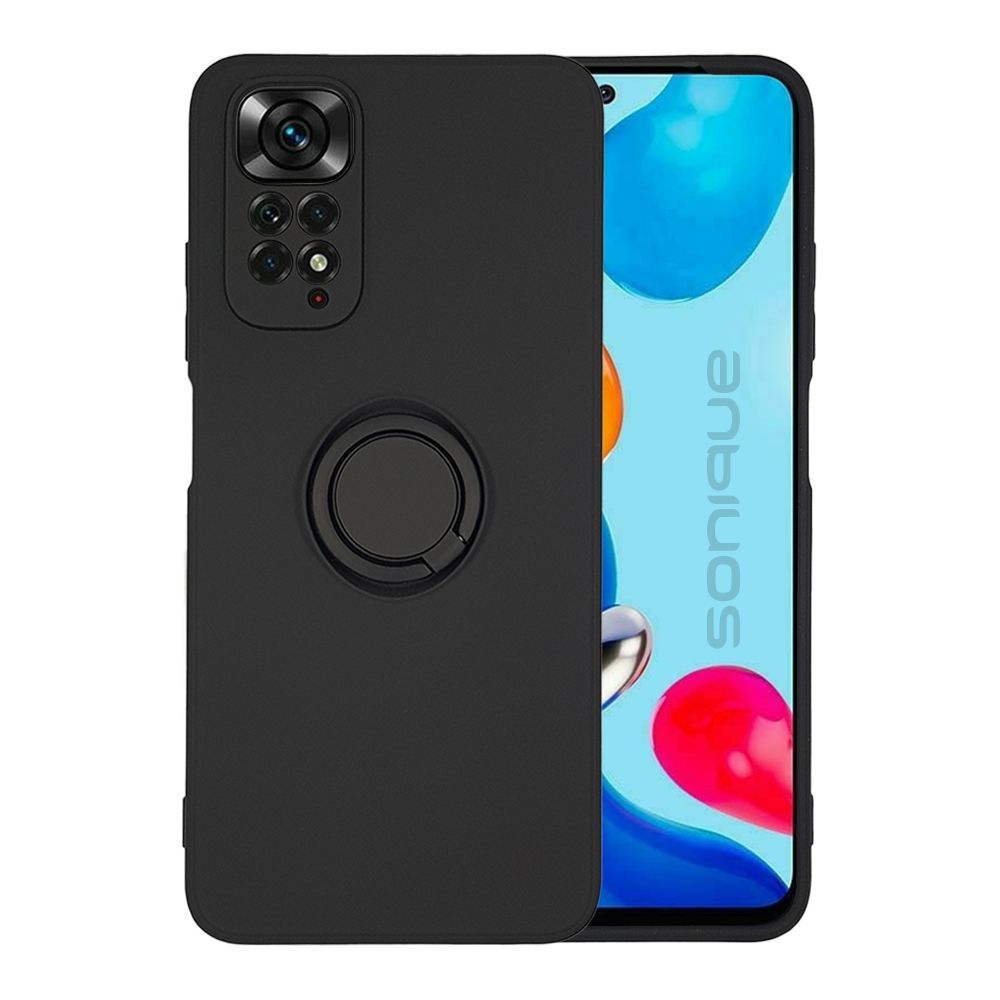 Θήκη Σιλικόνης Ring Case Xiaomi Redmi Note 11 4G / Redmi Note 11S Μαύρο