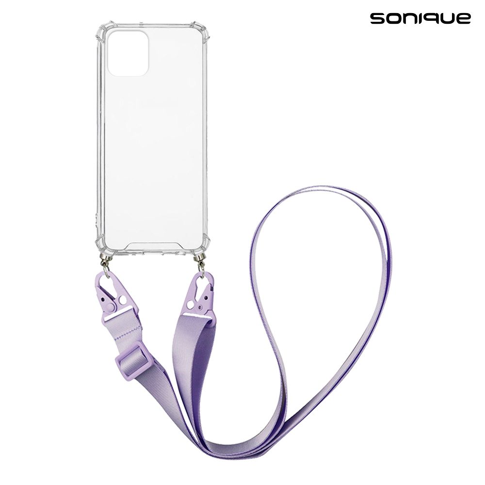 Θήκη Σιλικόνης με Strap Sonique Armor Clear Apple iPhone 12 mini Λιλά