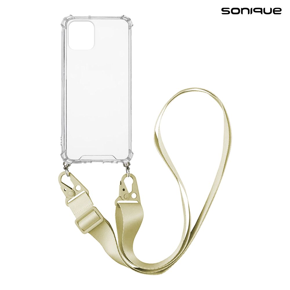 Θήκη Σιλικόνης με Strap Sonique Armor Clear Apple iPhone 12 mini Μπεζ