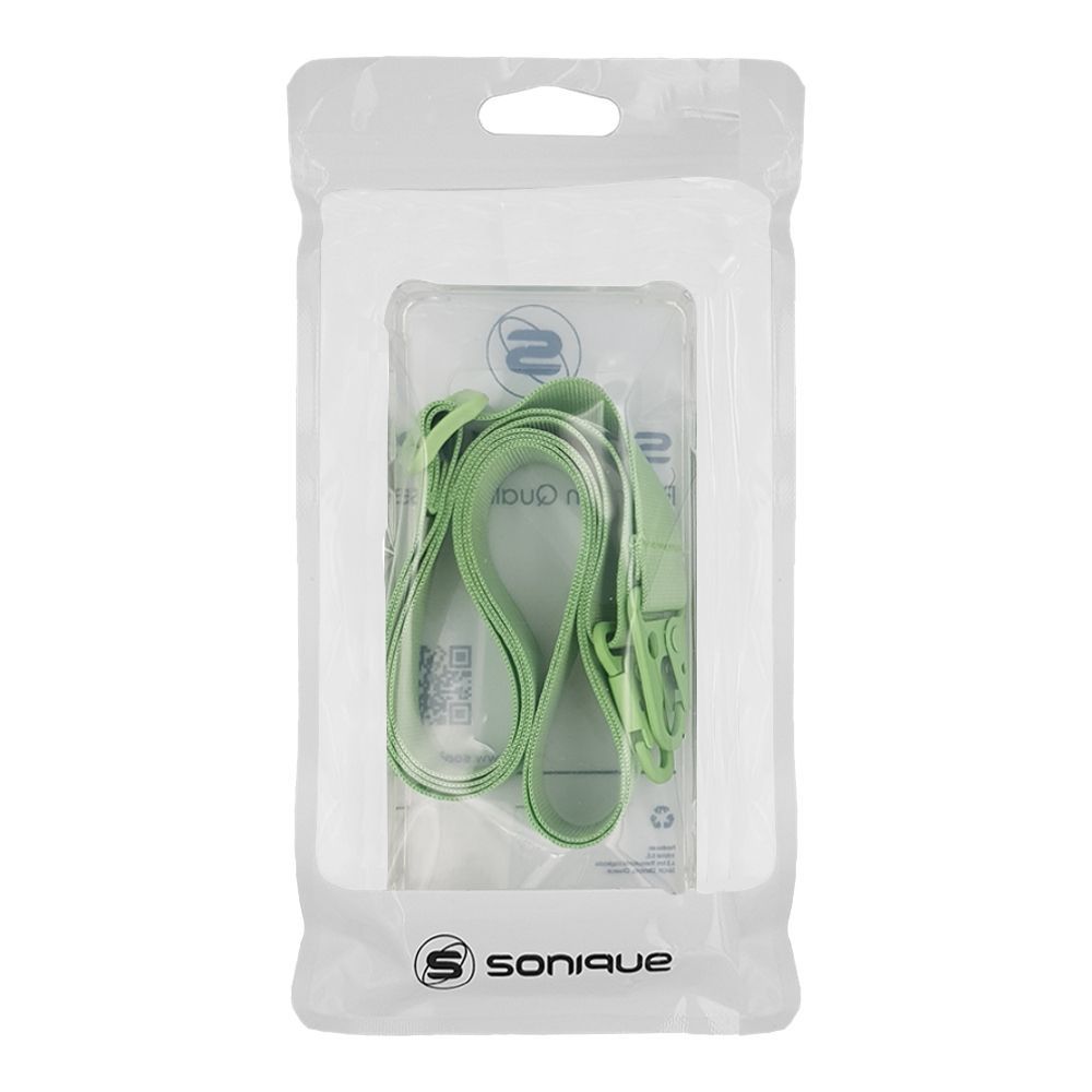 Θήκη Σιλικόνης με Strap Sonique Armor Clear Apple iPhone 14 Πράσινο Ανοιχτό