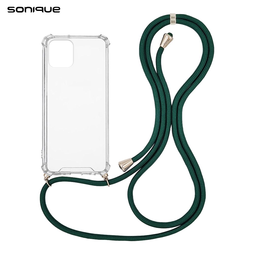 Θήκη Σιλικόνης με Κορδόνι Sonique Armor Clear Apple iPhone 12 mini Πράσινο Σκούρο