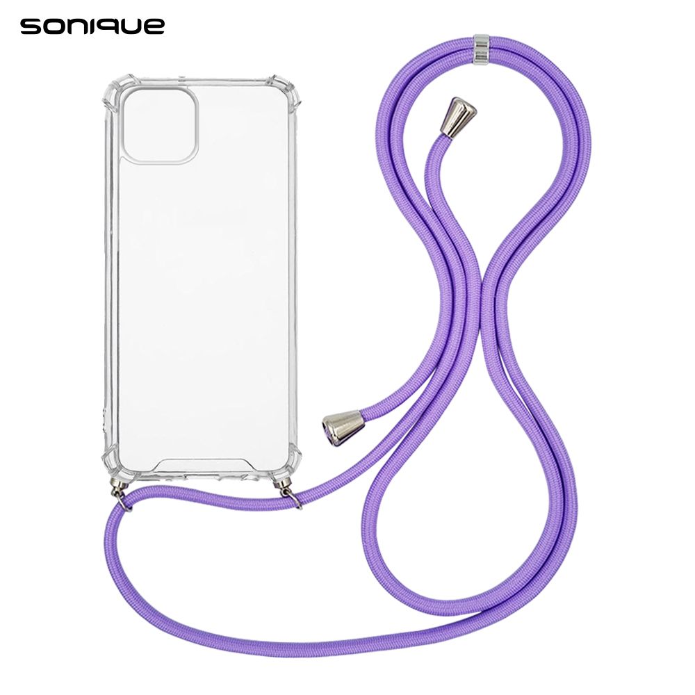 Θήκη Σιλικόνης με Κορδόνι Sonique Armor Clear Apple iPhone 14 Plus Λιλά