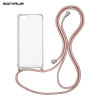 Θήκη Σιλικόνης με Κορδόνι Sonique Armor Clear Apple iPhone 7 / iPhone 8 / iPhone SE 2020 / iPhone SE 2022 Ροζ Χρυσό Σατινέ