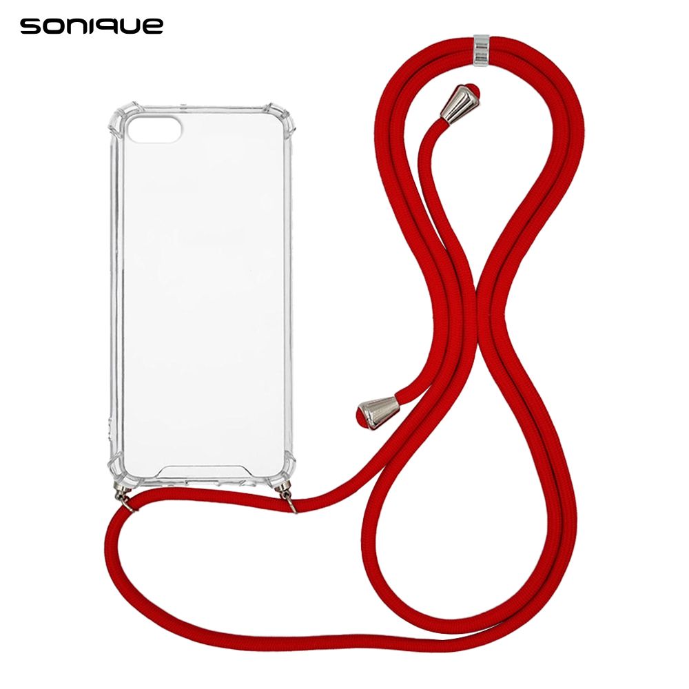 Θήκη Σιλικόνης με Κορδόνι Sonique Armor Clear Apple iPhone 7 / iPhone 8 / iPhone SE 2020 / iPhone SE 2022 Κόκκινο