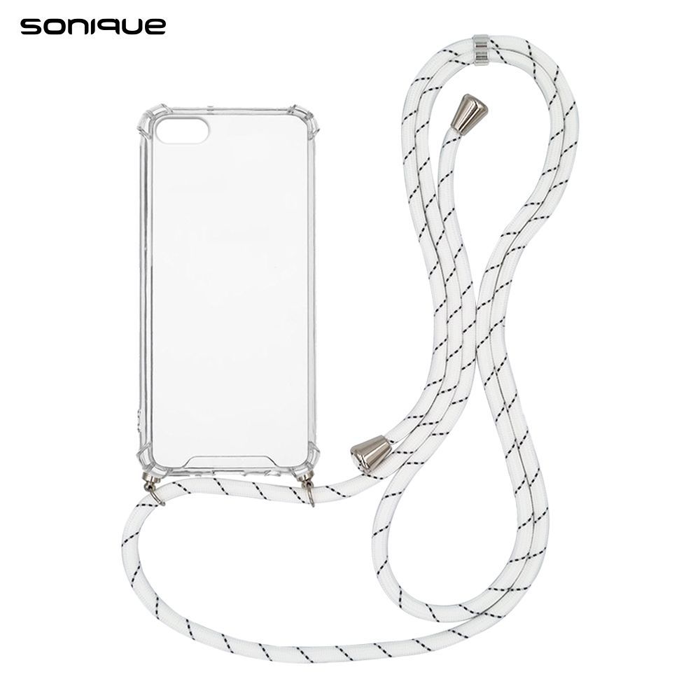Θήκη Σιλικόνης με Κορδόνι Sonique Armor Clear Apple iPhone 7 / iPhone 8 / iPhone SE 2020 / iPhone SE 2022 Rainbow Λευκό