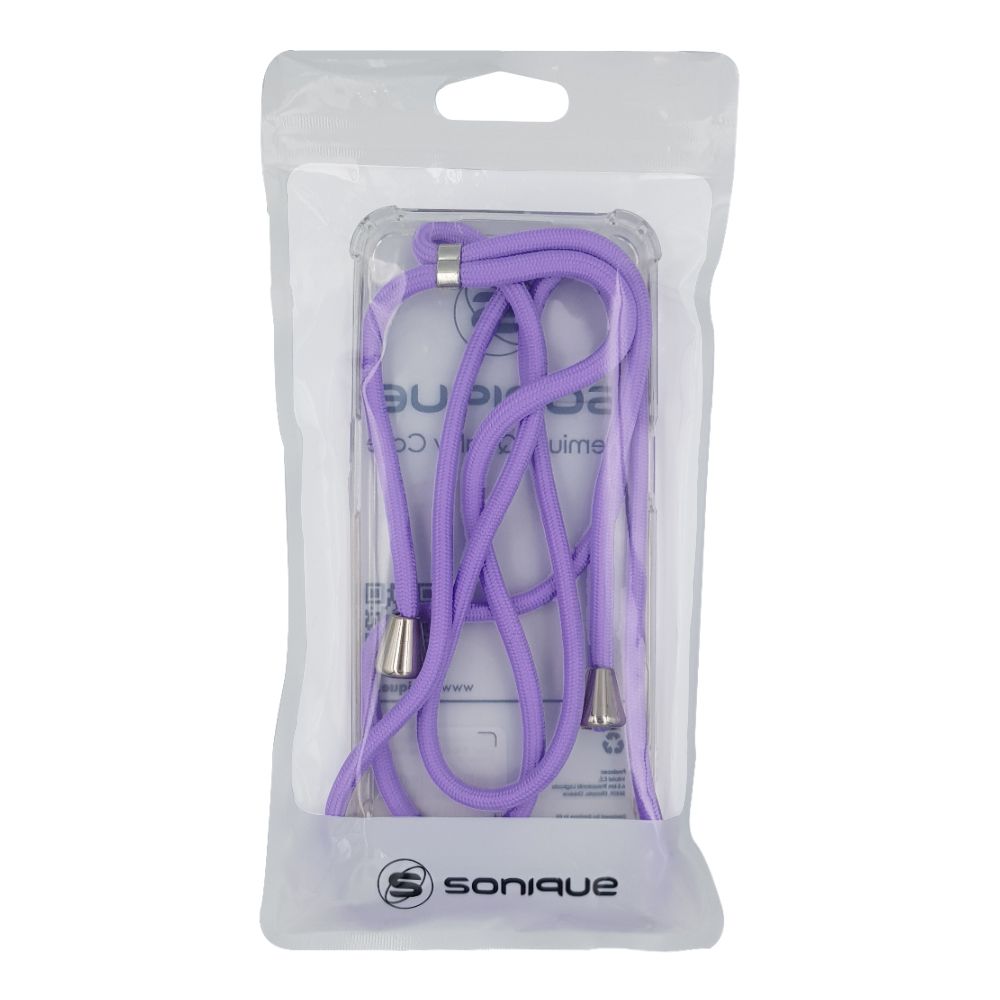 Θήκη Σιλικόνης με Κορδόνι Sonique Armor Clear Apple iPhone XS MAX Λιλά