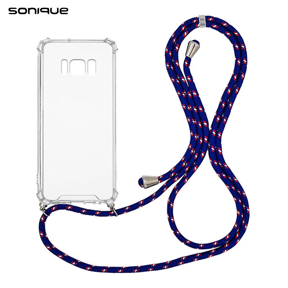 Θήκη Σιλικόνης με Κορδόνι Sonique Armor Clear Samsung Galaxy S8 Rainbow Μπλε