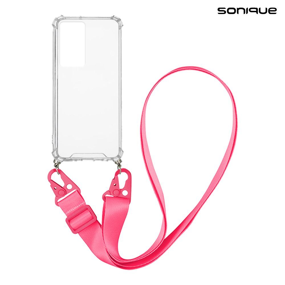 Θήκη Σιλικόνης με Strap Sonique Armor Clear Xiaomi Poco F4 5G Φούξια