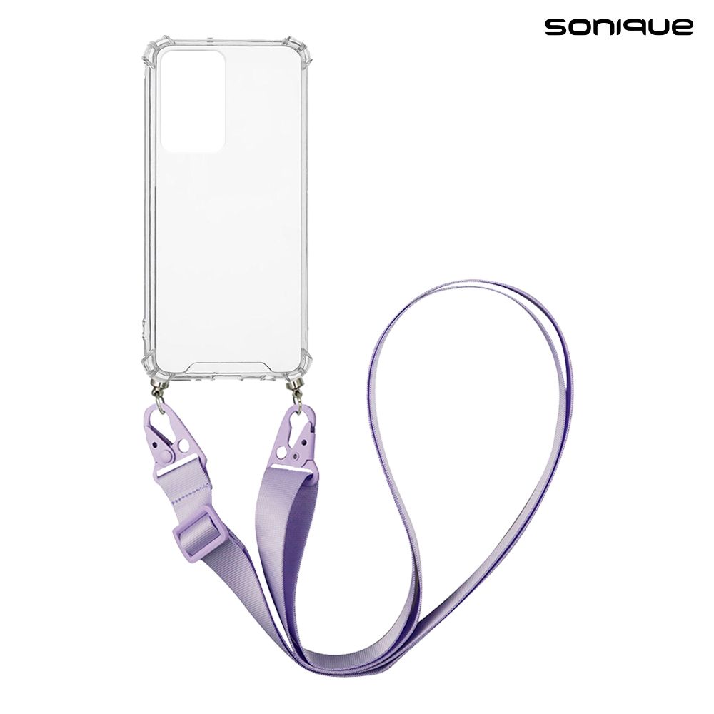 Θήκη Σιλικόνης με Strap Sonique Armor Clear Xiaomi Redmi Note 11 Pro Plus 5G Λιλά