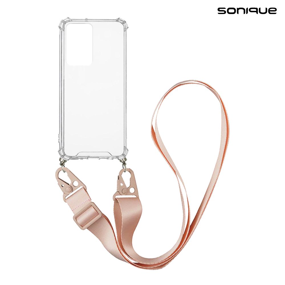 Θήκη Σιλικόνης με Strap Sonique Armor Clear Xiaomi Redmi Note 11 Pro Plus 5G Ροζ