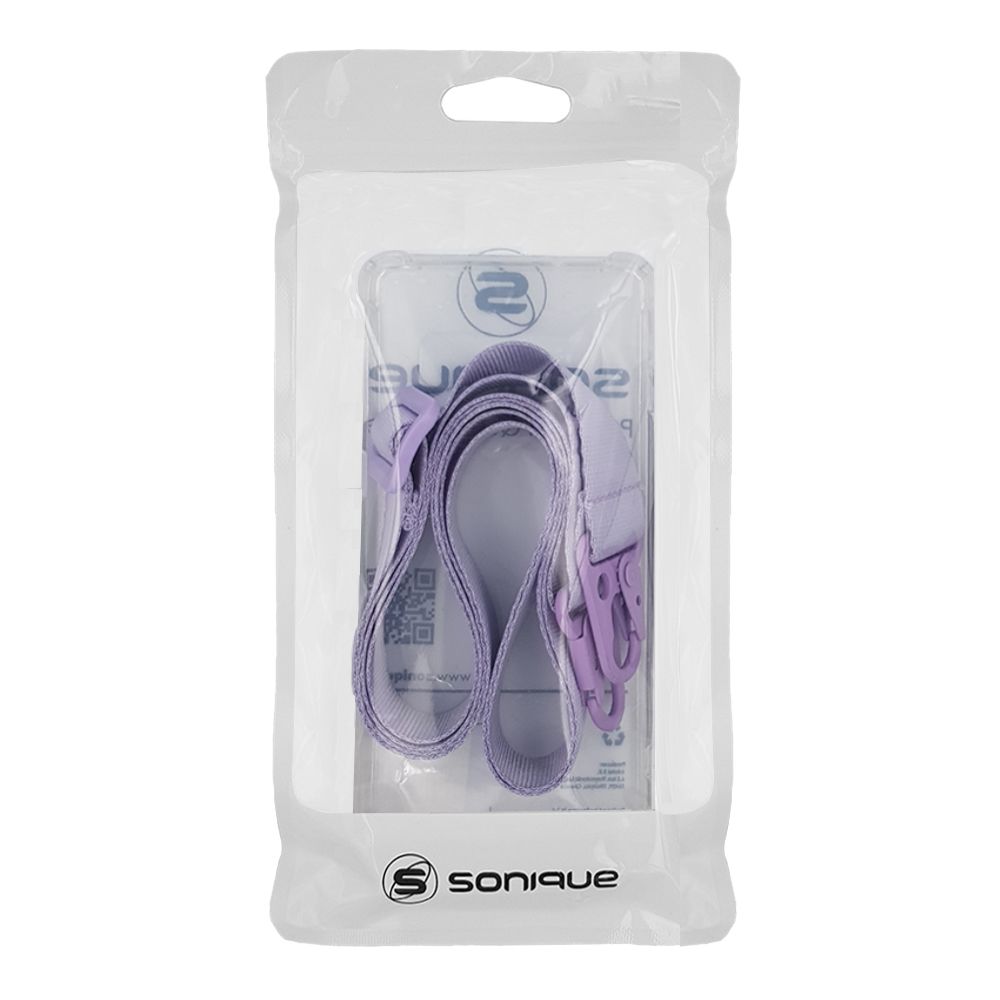 Θήκη Σιλικόνης με Strap Sonique Armor Clear Xiaomi Redmi Note 9 Λιλά