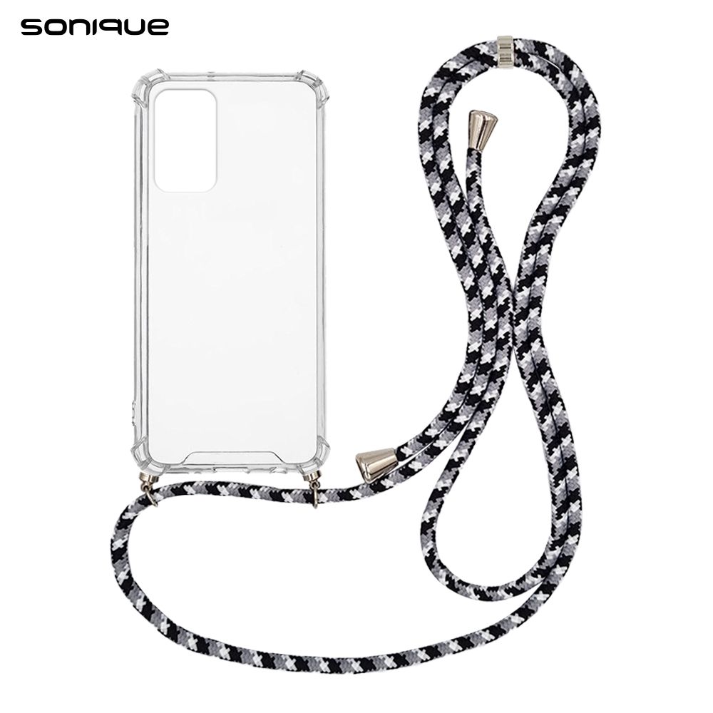 Θήκη Σιλικόνης με Κορδόνι Sonique Armor Clear Xiaomi Redmi 9T Rainbow Μαύρο