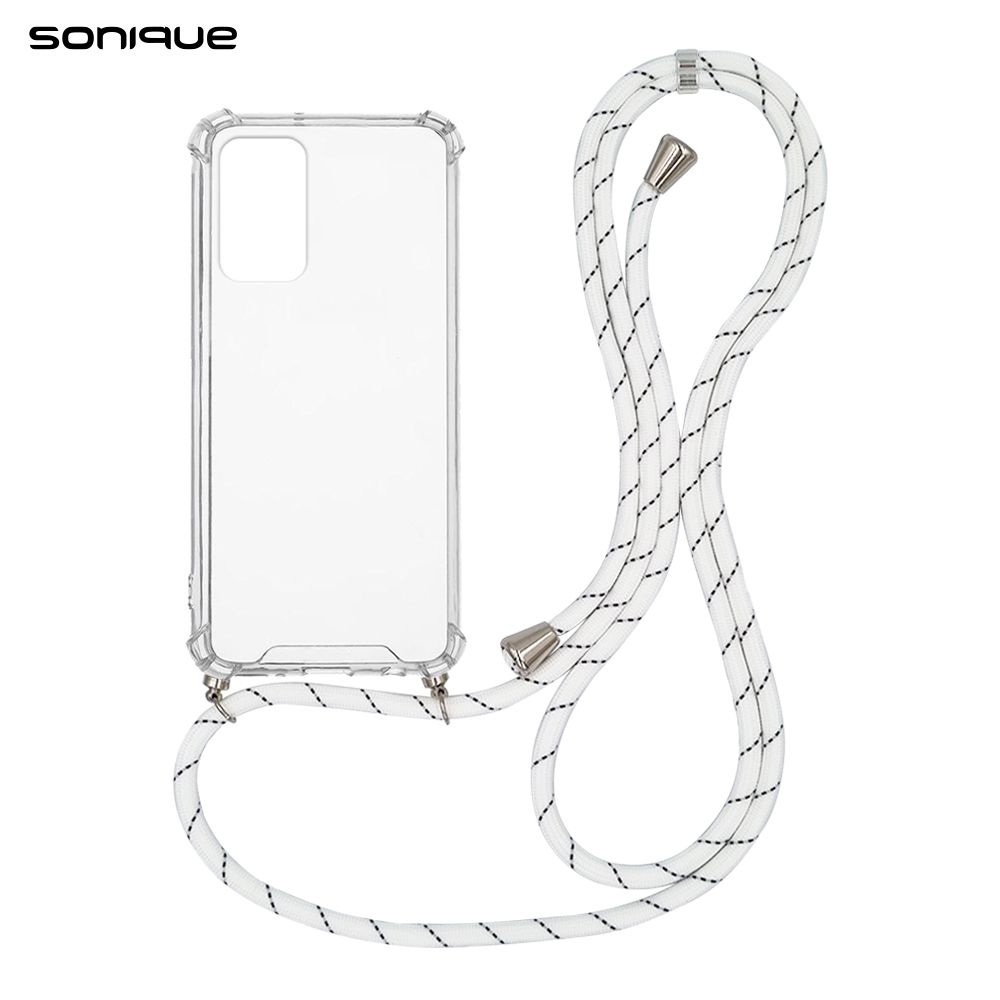 Θήκη Σιλικόνης με Κορδόνι Sonique Armor Clear Xiaomi Redmi 9T Rainbow Λευκό
